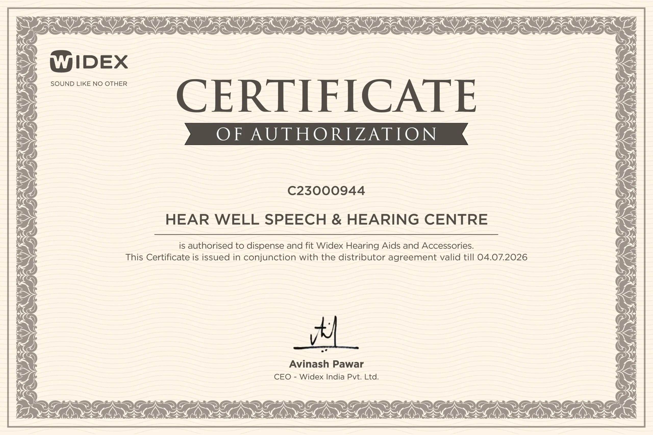 Widex Authorised Channel Partner