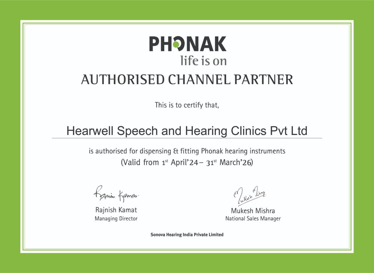 Phonak Certificate of Authorization